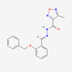 molecular formula C18H16N4O3 B10908950 N'-{(E)-[2-(benzyloxy)phenyl]methylidene}-4-methyl-1,2,5-oxadiazole-3-carbohydrazide 