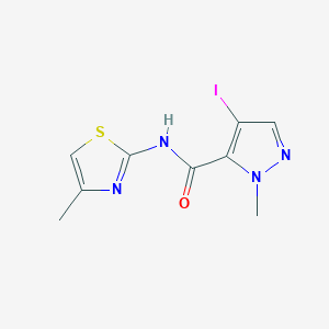 molecular formula C9H9IN4OS B10908960 4-iodo-1-methyl-N-(4-methyl-1,3-thiazol-2-yl)-1H-pyrazole-5-carboxamide 
