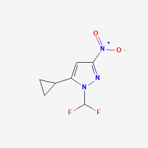 molecular formula C7H7F2N3O2 B10908962 5-cyclopropyl-1-(difluoromethyl)-3-nitro-1H-pyrazole 