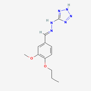 molecular formula C12H16N6O2 B10908968 5-[(2E)-2-(3-methoxy-4-propoxybenzylidene)hydrazinyl]-1H-tetrazole 
