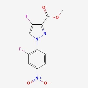 molecular formula C11H7FIN3O4 B10908970 Methyl 1-(2-fluoro-4-nitrophenyl)-4-iodo-1H-pyrazole-3-carboxylate 
