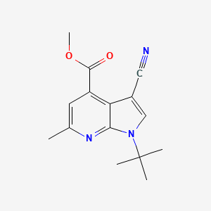molecular formula C15H17N3O2 B10909026 methyl 1-tert-butyl-3-cyano-6-methyl-1H-pyrrolo[2,3-b]pyridine-4-carboxylate 