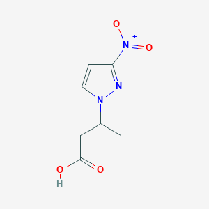 molecular formula C7H9N3O4 B10909048 3-(3-Nitro-1H-pyrazol-1-yl)butanoic acid 