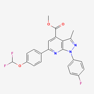 molecular formula C22H16F3N3O3 B10909068 Methyl 6-(4-(difluoromethoxy)phenyl)-1-(4-fluorophenyl)-3-methyl-1H-pyrazolo[3,4-b]pyridine-4-carboxylate 