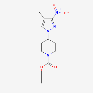 molecular formula C14H22N4O4 B10909144 Tert-butyl 4-(4-methyl-3-nitro-1H-pyrazol-1-YL)tetrahydro-1(2H)-pyridinecarboxylate 