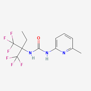molecular formula C12H13F6N3O B10909159 N-[1,1-Bis(trifluoromethyl)propyl]-N'-(6-methyl-2-pyridyl)urea 