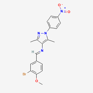 molecular formula C19H17BrN4O3 B10909272 N-[(E)-(3-bromo-4-methoxyphenyl)methylidene]-3,5-dimethyl-1-(4-nitrophenyl)-1H-pyrazol-4-amine 