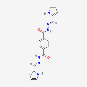 molecular formula C18H16N6O2 B10909506 N'~1~,N'~4~-bis[(E)-1H-pyrrol-2-ylmethylidene]benzene-1,4-dicarbohydrazide 