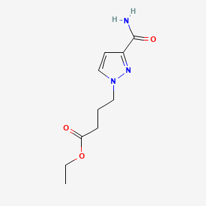 molecular formula C10H15N3O3 B10909524 ethyl 4-(3-carbamoyl-1H-pyrazol-1-yl)butanoate 