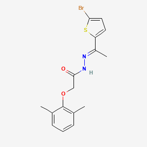 molecular formula C16H17BrN2O2S B10909713 N'-[(1E)-1-(5-bromothiophen-2-yl)ethylidene]-2-(2,6-dimethylphenoxy)acetohydrazide 