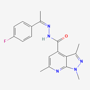molecular formula C18H18FN5O B10909744 N'-[(1Z)-1-(4-fluorophenyl)ethylidene]-1,3,6-trimethyl-1H-pyrazolo[3,4-b]pyridine-4-carbohydrazide 
