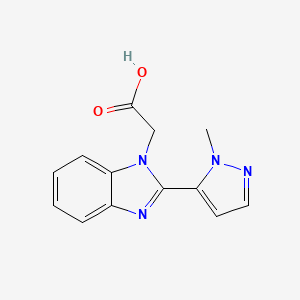 molecular formula C13H12N4O2 B10909782 [2-(1-methyl-1H-pyrazol-5-yl)-1H-benzimidazol-1-yl]acetic acid 