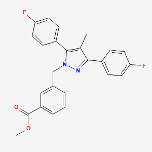 molecular formula C25H20F2N2O2 B10910485 methyl 3-{[3,5-bis(4-fluorophenyl)-4-methyl-1H-pyrazol-1-yl]methyl}benzoate 