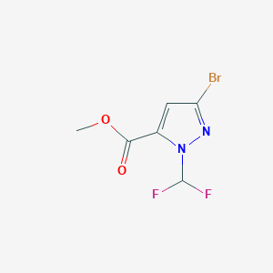 molecular formula C6H5BrF2N2O2 B10910520 methyl 3-bromo-1-(difluoromethyl)-1H-pyrazole-5-carboxylate 