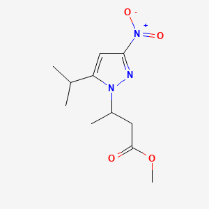 molecular formula C11H17N3O4 B10910541 methyl 3-[3-nitro-5-(propan-2-yl)-1H-pyrazol-1-yl]butanoate 