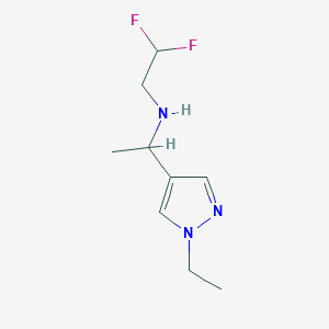 molecular formula C9H15F2N3 B10910593 N-[1-(1-ethyl-1H-pyrazol-4-yl)ethyl]-2,2-difluoroethanamine CAS No. 1245808-43-8