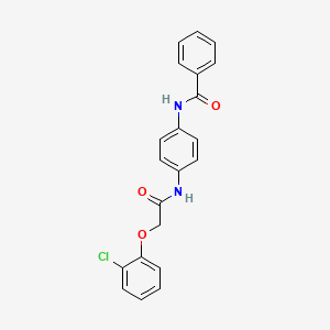 molecular formula C21H17ClN2O3 B10910698 N-(4-{[(2-chlorophenoxy)acetyl]amino}phenyl)benzamide 
