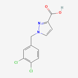 molecular formula C11H8Cl2N2O2 B10910739 1-(3,4-Dichlorobenzyl)-1H-pyrazole-3-carboxylic acid 