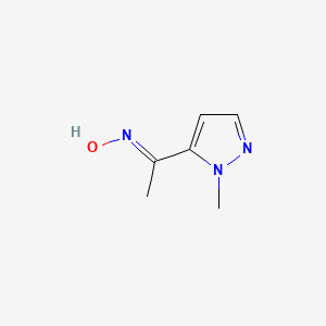 molecular formula C6H9N3O B10910788 N-[1-(1-methyl-1H-pyrazol-5-yl)ethylidene]hydroxylamine 