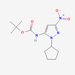 molecular formula C13H20N4O4 B10910806 tert-butyl (1-cyclopentyl-3-nitro-1H-pyrazol-5-yl)carbamate 