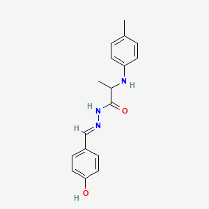 molecular formula C17H19N3O2 B10910812 N'~1~-[(E)-1-(4-Hydroxyphenyl)methylidene]-2-(4-toluidino)propanohydrazide 