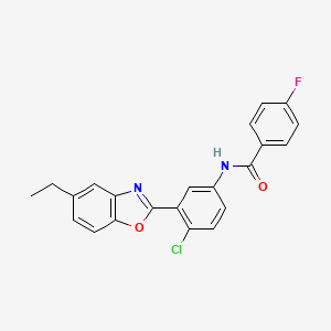 molecular formula C22H16ClFN2O2 B10910837 N-[4-chloro-3-(5-ethyl-1,3-benzoxazol-2-yl)phenyl]-4-fluorobenzamide 