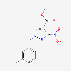 molecular formula C13H13N3O4 B10910842 Methyl 1-(3-methylbenzyl)-3-nitro-1H-pyrazole-4-carboxylate 