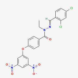 molecular formula C22H16Cl2N4O6 B10910882 N'-[(E)-(2,4-dichlorophenyl)methylidene]-4-(3,5-dinitrophenoxy)-N-ethylbenzohydrazide 