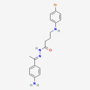 molecular formula C18H21BrN4O B10910887 N'-[(1E)-1-(4-aminophenyl)ethylidene]-4-[(4-bromophenyl)amino]butanehydrazide 