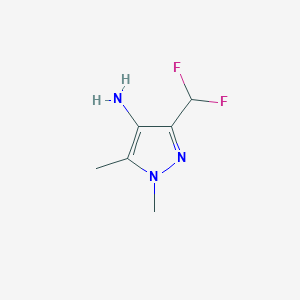 molecular formula C6H9F2N3 B10910891 3-(difluoromethyl)-1,5-dimethyl-1H-pyrazol-4-amine 