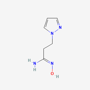 molecular formula C6H10N4O B10910938 N'-hydroxy-3-(1H-pyrazol-1-yl)propanimidamide 