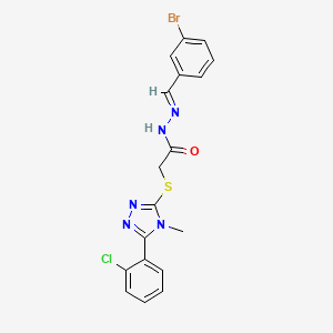 molecular formula C18H15BrClN5OS B10910978 N'-[(E)-(3-bromophenyl)methylidene]-2-{[5-(2-chlorophenyl)-4-methyl-4H-1,2,4-triazol-3-yl]sulfanyl}acetohydrazide 