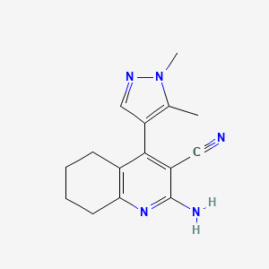 molecular formula C15H17N5 B10911031 2-amino-4-(1,5-dimethyl-1H-pyrazol-4-yl)-5,6,7,8-tetrahydroquinoline-3-carbonitrile 