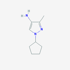 molecular formula C9H15N3 B10911037 1-cyclopentyl-3-methyl-1H-pyrazol-4-amine 