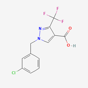 molecular formula C12H8ClF3N2O2 B10911094 1-(3-Chlorobenzyl)-3-(trifluoromethyl)-1H-pyrazole-4-carboxylic acid 