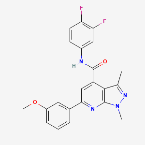 molecular formula C22H18F2N4O2 B10911133 N-(3,4-difluorophenyl)-6-(3-methoxyphenyl)-1,3-dimethyl-1H-pyrazolo[3,4-b]pyridine-4-carboxamide 