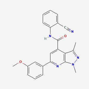 molecular formula C23H19N5O2 B10911139 N-(2-cyanophenyl)-6-(3-methoxyphenyl)-1,3-dimethyl-1H-pyrazolo[3,4-b]pyridine-4-carboxamide 