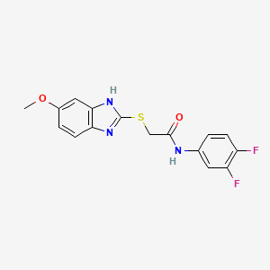molecular formula C16H13F2N3O2S B10911202 N-(3,4-difluorophenyl)-2-[(5-methoxy-1H-benzimidazol-2-yl)sulfanyl]acetamide 