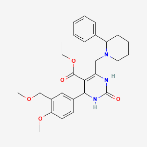 molecular formula C28H35N3O5 B10911218 Ethyl 4-[4-methoxy-3-(methoxymethyl)phenyl]-2-oxo-6-[(2-phenylpiperidin-1-yl)methyl]-1,2,3,4-tetrahydropyrimidine-5-carboxylate 