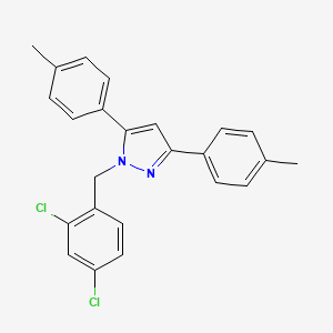 molecular formula C24H20Cl2N2 B10911284 1-(2,4-dichlorobenzyl)-3,5-bis(4-methylphenyl)-1H-pyrazole 