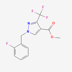 molecular formula C13H10F4N2O2 B10911349 Methyl 1-(2-fluorobenzyl)-3-(trifluoromethyl)-1H-pyrazole-4-carboxylate 