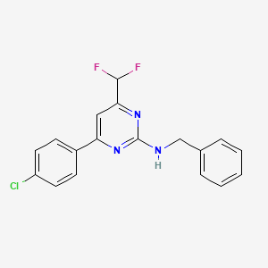 molecular formula C18H14ClF2N3 B10911391 N-benzyl-4-(4-chlorophenyl)-6-(difluoromethyl)pyrimidin-2-amine 