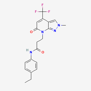 molecular formula C19H19F3N4O2 B10911403 N-(4-ethylphenyl)-3-[2-methyl-6-oxo-4-(trifluoromethyl)-2,6-dihydro-7H-pyrazolo[3,4-b]pyridin-7-yl]propanamide 
