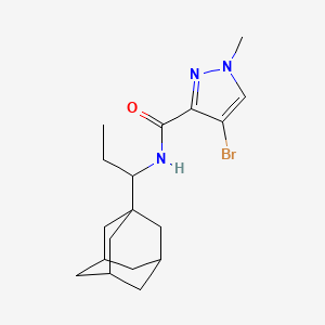 molecular formula C18H26BrN3O B10911414 N~3~-[1-(1-Adamantyl)propyl]-4-bromo-1-methyl-1H-pyrazole-3-carboxamide 