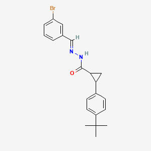 molecular formula C21H23BrN2O B10911491 N'-[(E)-(3-bromophenyl)methylidene]-2-(4-tert-butylphenyl)cyclopropanecarbohydrazide 