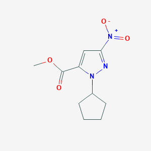 molecular formula C10H13N3O4 B10911540 methyl 1-cyclopentyl-3-nitro-1H-pyrazole-5-carboxylate 