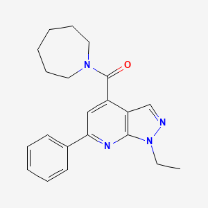 molecular formula C21H24N4O B10911601 azepan-1-yl(1-ethyl-6-phenyl-1H-pyrazolo[3,4-b]pyridin-4-yl)methanone 