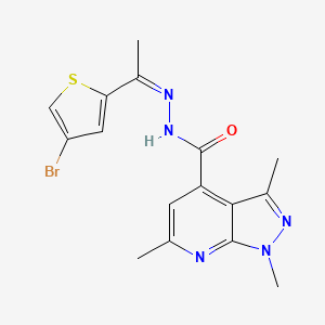 molecular formula C16H16BrN5OS B10911703 N'-[(1Z)-1-(4-bromothiophen-2-yl)ethylidene]-1,3,6-trimethyl-1H-pyrazolo[3,4-b]pyridine-4-carbohydrazide 