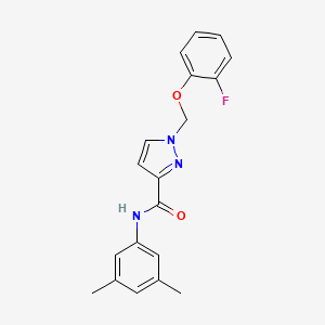 molecular formula C19H18FN3O2 B10911860 N-(3,5-dimethylphenyl)-1-[(2-fluorophenoxy)methyl]-1H-pyrazole-3-carboxamide 