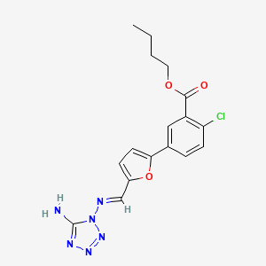 molecular formula C17H17ClN6O3 B10911897 butyl 5-(5-{(E)-[(5-amino-1H-tetrazol-1-yl)imino]methyl}furan-2-yl)-2-chlorobenzoate 